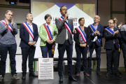 Des élus conditionnent leur parrainage au rassemblement de la gauche, à Romainville (Seine-Saint-Denis), le 16 octobre 2021.