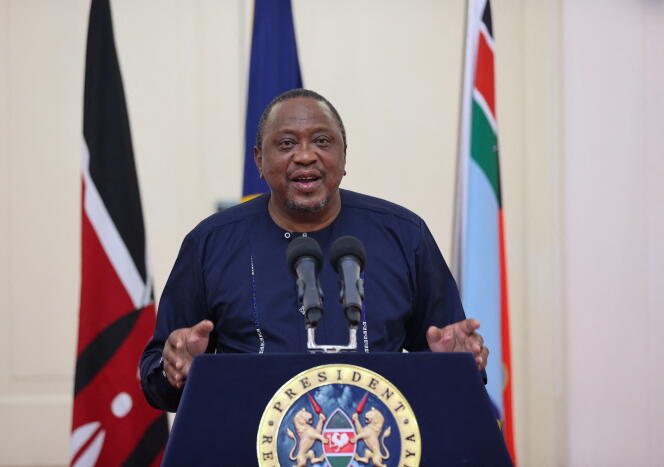 Kenyan President Uhuru Kenyatta during his New Year's greetings on December 31, 2021, in Nairobi.