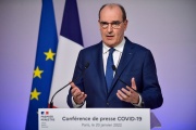 Le premier ministre, Jean Castex, lors d’une conférence de presse à Matignon, à Paris, jeudi 20 janvier 2022.