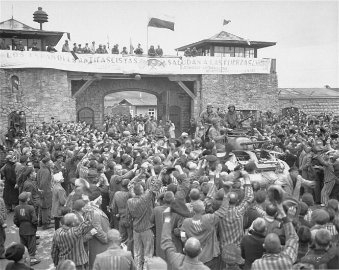 Arrivée des soldats américains à Mauthausen, en mai 1945.