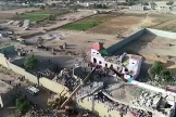 Capture d’écran d’une vidéo montrant la destruction d’une prison à Saada, dans le nord du Yémen, le 21 janvier 2022.