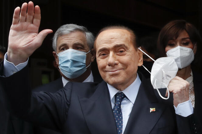 Former President of the Italian Council, Silvio Berlusconi, in Rome on February 9, 2022.