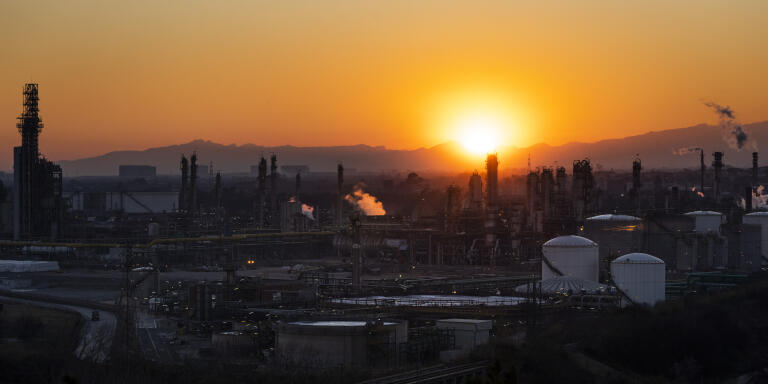 General view of the petrochemical complex in the Tarragona area, southeast Spain, Monday, Jan. 17, 2022.