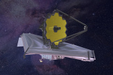 Vue d’artiste du télescope spatial James-Webb, qui doit permettre de mieux comprendre les origines de l’univers.