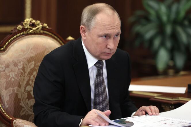 Le président russe Vladimir Poutine, au Kremlin, à Moscou, le 24 janvier 2022.