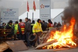 Mouvement de grève des salariés d’EDF, mercerdi 26 janvier, à Cordemais (Loire-Atlantique).