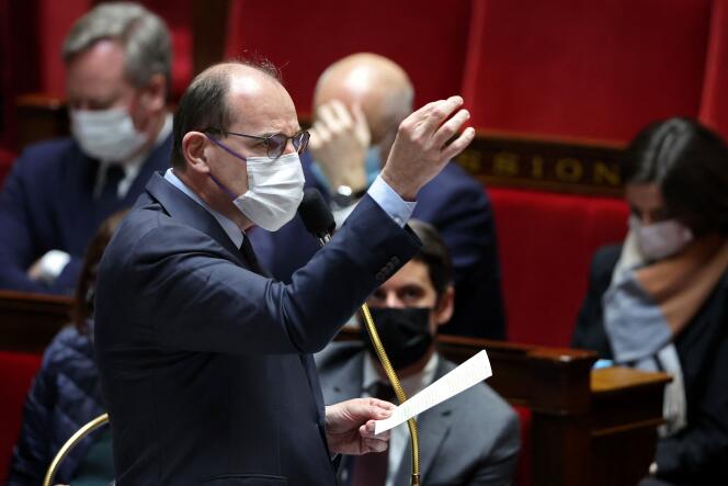 Le premier ministre français, Jean Castex, à l’Assemblée nationale, à Paris, le 18 janvier 2022.