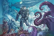 Illustration de couverture de « 20 000 lieues sous les mers », de Jules Verne, dans la collection du « Monde ».