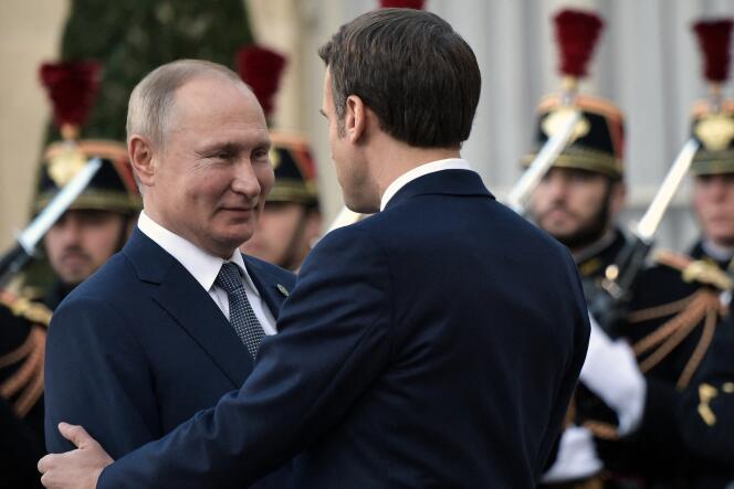 Emmanuel Macron et Vladimir Poutine à l’Elysée, en décembre 2019.