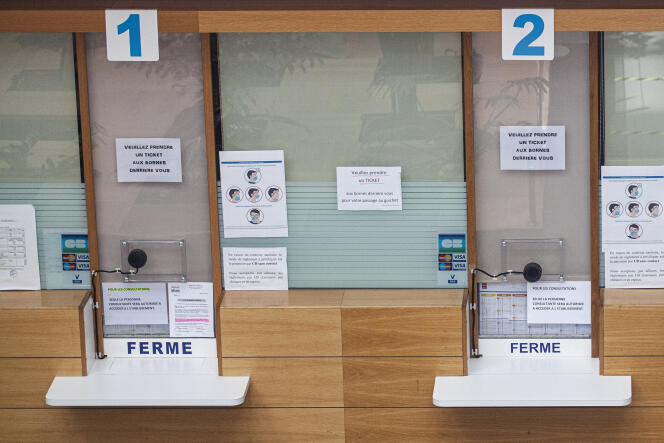 Les caisses des consultations sont fermées, à l'hôpital Pierre-Bérégovoy de Nevers, en mars 2021.