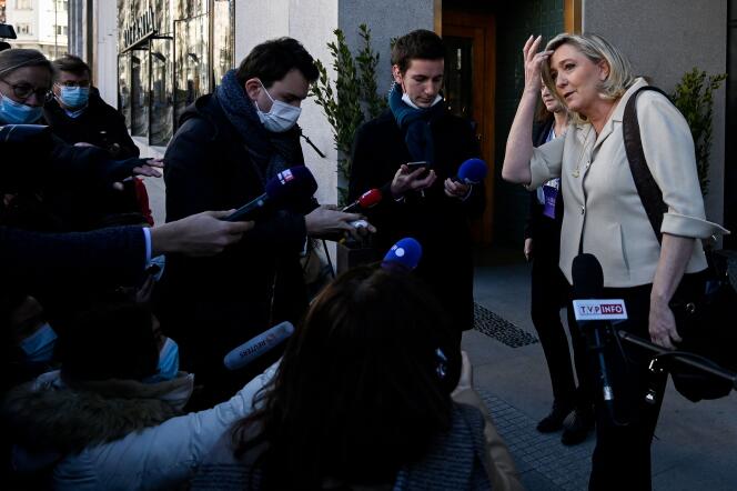 Marine Le Pen in Madrid on January 29, 2022.