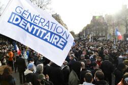 Manifestation du mouvement d’ultradroite Génération identitaire contre le projet de sa dissolution, à Paris, le 20 février 2021.