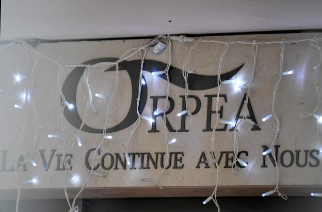 Le logo d’Orpea à Neuilly-sur-Seine, le 26 janvier 2022.