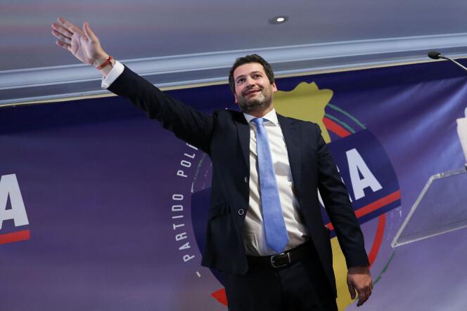 Andre Ventura, leader of the far-right Seka party, finished third in the January 30, 2022 assembly election in Lisbon.