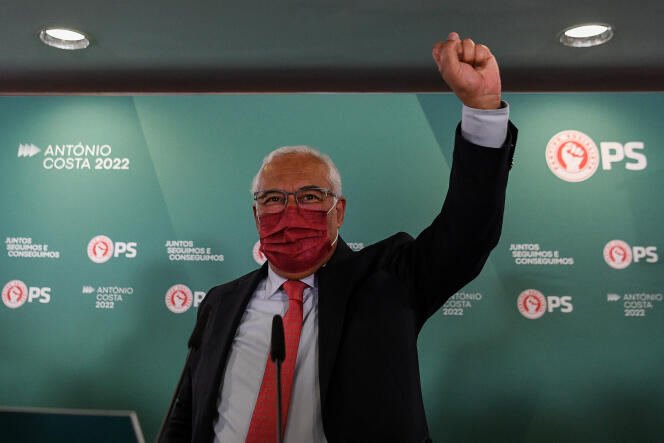 Antonio Costa, leader of the Socialist Party in Lisbon on January 30, 2022.