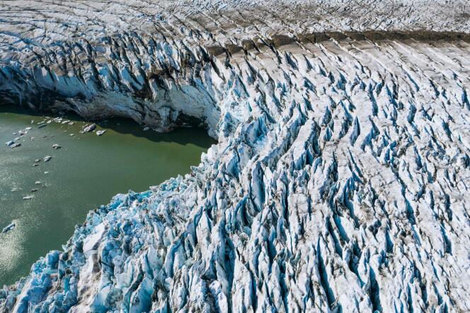 Der Gletscher Apusiajik am Vorabend von Kulusuk wird am 17. August 2019 in Grönland lokalisiert.