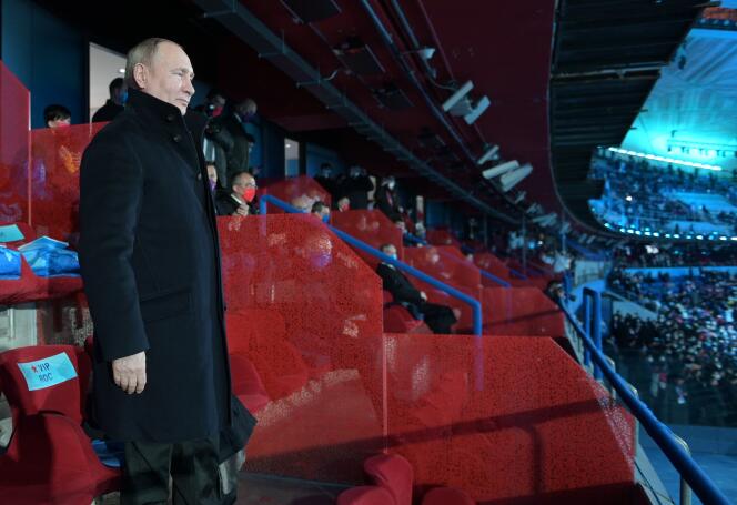 Le président russe, Vladimir Poutine, lors de la cérémonie d’ouverture des Jeux olympiques de Pékin, le 4 février.