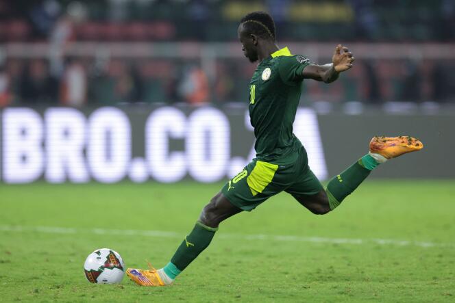 Sadio Mané, during the CAN final between Senegal and Egypt, at the Olembé stadium, in Yaoundé, on February 6, 2022.
