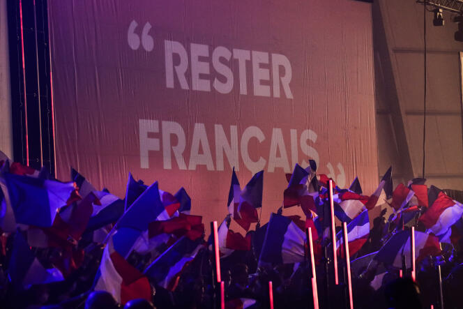 L’un des slogans de la campagne d’Eric Zemmour, lors de son meeting à Lille, le 5 février 2022.