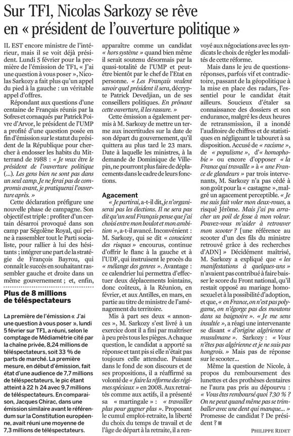 Archivio del «Monde» datato 7 febbraio 2017.