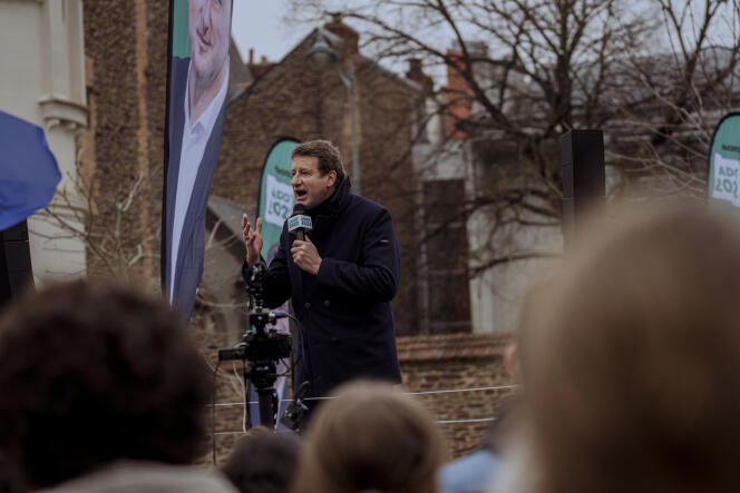 Le candidat écologiste Yannick Jadot, à Rennes, le 8 février 2022.