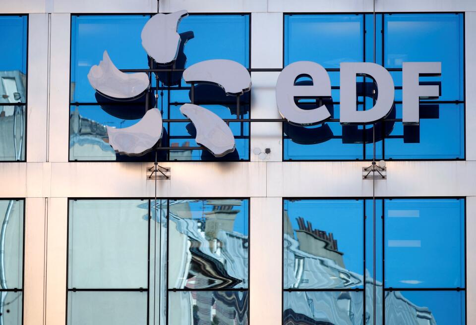 FILE PHOTO: The logo of EDF (Electricite de France) is seen on the French state-controlled utility EDF's headquarters in Paris, France, February 15, 2019. REUTERS/Charles Platiau/File Photo