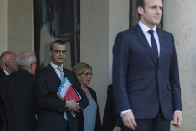 Le secrétaire général de la présidence, Alexis Kohler, à l’Elysée, avec Emmanuel Macron, le 27 février 2019.
