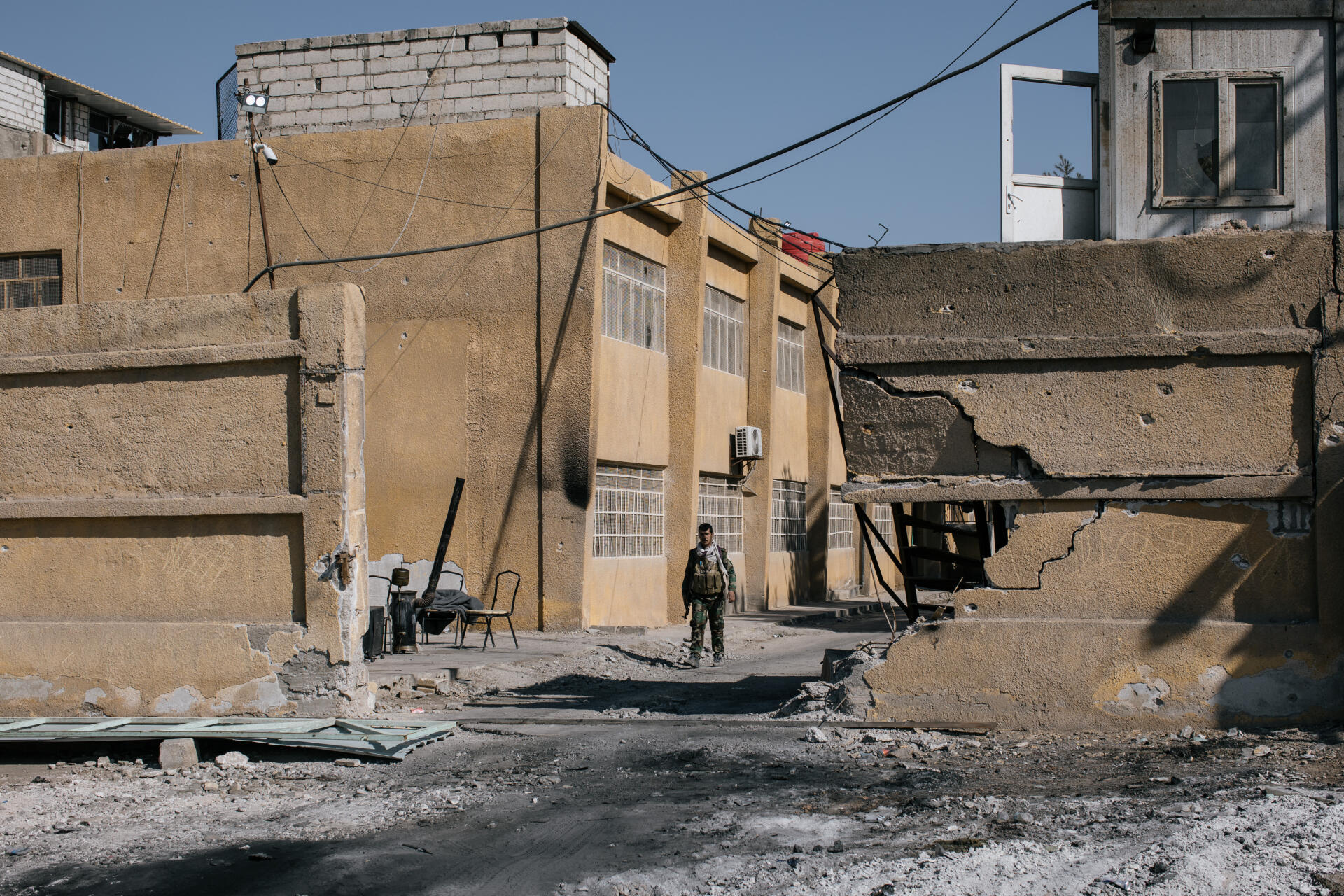 L’une des entrées de la prison attaquée à Hassaké, en Syrie, le 7 février 2022.