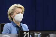 Ursula von der Leyen au Parlement européen, à Strasbourg, le 16 février 2022.