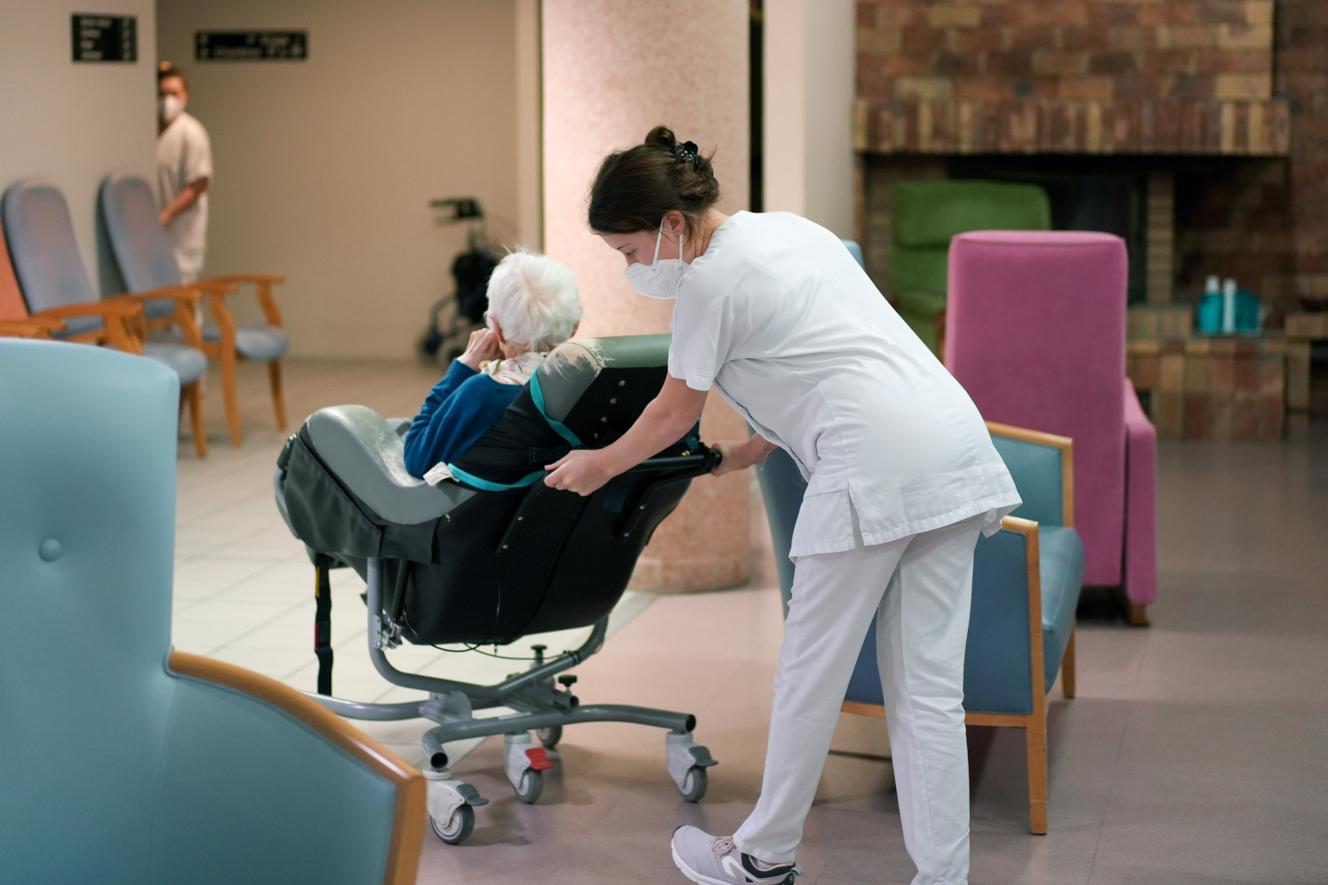 A l’Ehpad des Cent Marches à Montfort-en-Chalosse (Landes), le 10 février 2022.