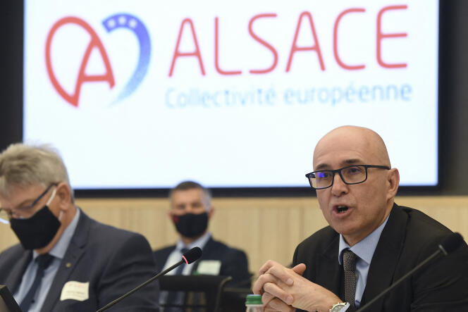 Le président de la Communauté européenne d’Alsace, Frédéric Bierry, à Colmar, le 2 janvier 2021.