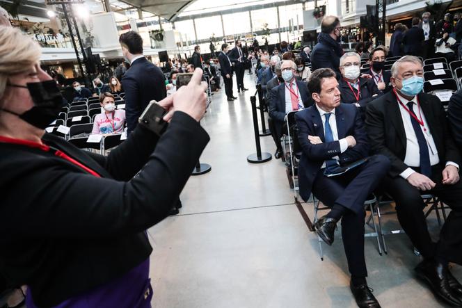 Audiencia de los candidatos a la elección presidencial ante el Medef, en París, el 21 de febrero de 2022.