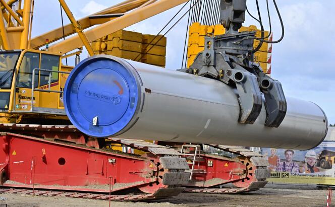 Sur le site de construction du gazoduc Nord Stream 2, à Lubmin, dans le nord-est de l’Allemagne, en 2019.
