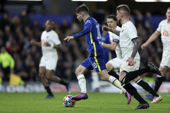 Christian Pulisic a inscrit le second but pour Chelsea, à Stamford Bridge (Londres), le 22 février 2022.
