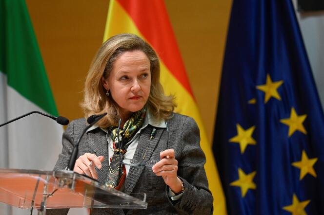 La ministra de Economía española, Nadia Calviño, en Madrid el 7 de febrero de 2022.