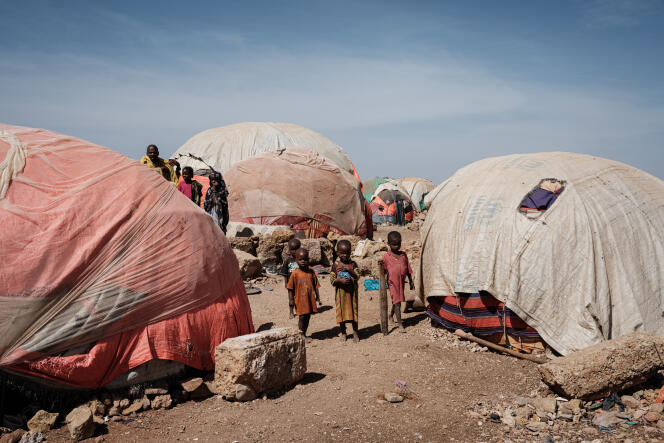 Dans les camps de déplacés aux abords de la ville de Baidoa, en Somalie, le 13 février 2022.