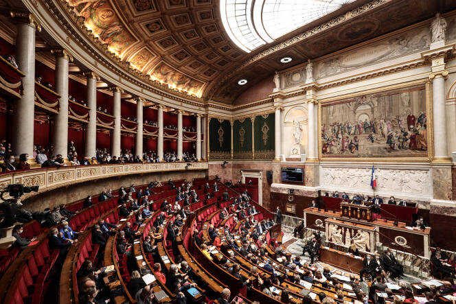 L’Assemblée nationale, à Paris, le 22 février 2022.