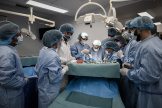 Des étudiants en médecine lors d’un cours de chirurgie en région parisienne, en 2020.