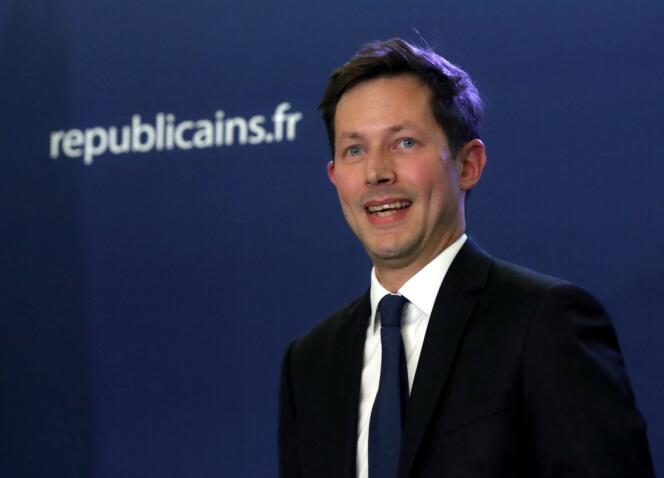 Francois-Xavier Bellamy, alors tête de liste des Républicains pour les élections européennes, à Paris, le 26 mai 2019.