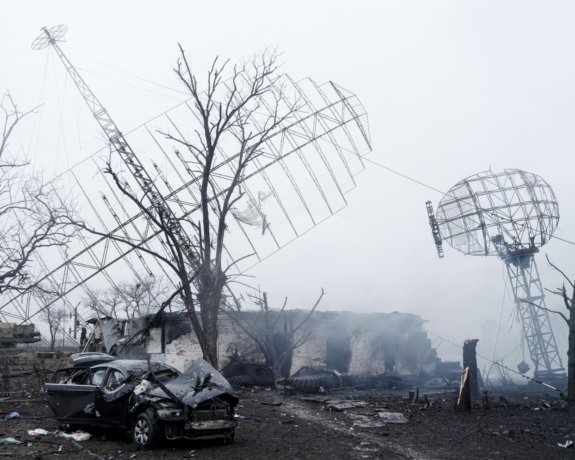 Ataque ruso a una posición de defensa aérea ucraniana en Mariupol, Ucrania, 24 de febrero de 2022.