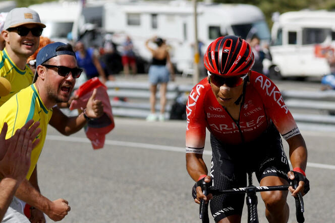 Le Colombien Nairo Quintana lors de la 15e étape du Tour de France entre Céret and Andorre-la-Vieille, le 11 juillet 2021.