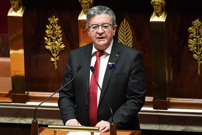 Jean-Luc Mélenchon s’exprime à l’Assemblée nationale sur la guerre en Ukraine, le 1er mars 2022.