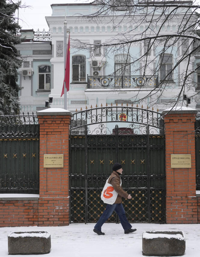 L’ambassade chinoise à Kiev, en Ukraine, le 1er mars 2022.