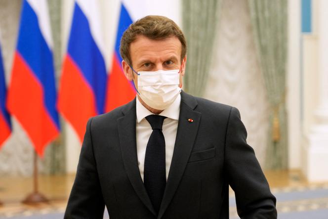 Emmanuel Macron après sa rencontre avec Vladimir Poutine à Moscou, le 7 février 2022.