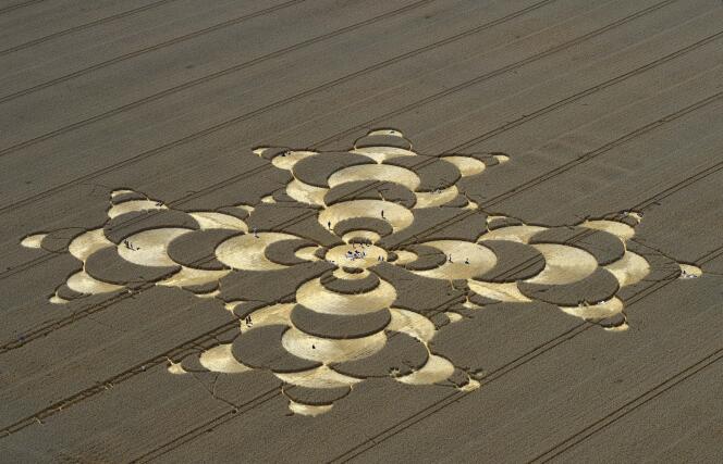 Un “crop circle”, o “crop circle”, en un maizal cerca de Munich (Alemania), en agosto de 2016.