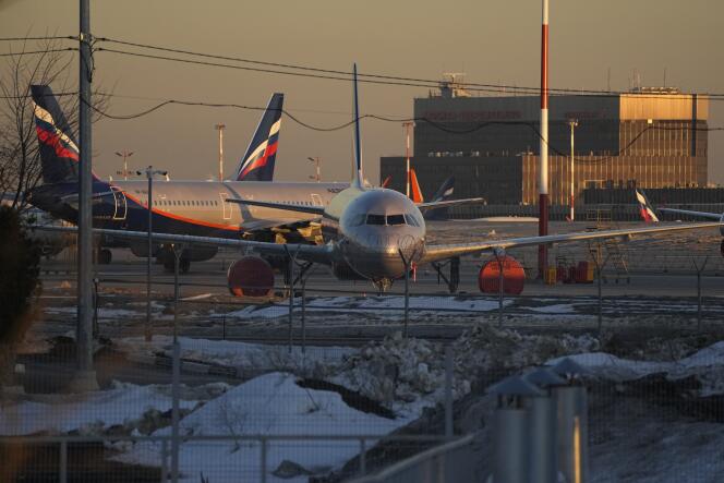 En la pista del aeropuerto de Sheremetyevo, cerca de Moscú, el 1 de marzo de 2022.
