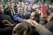 Emmanuel Macron, candidat à sa réélection, lors de sa première réunion de campagne électorale à Poissy (Yvelines), le 7 mars 2022.