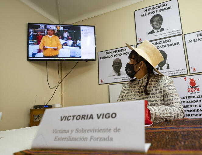 Victoria Vigo, victime de stérilisation forcée dans le cadre du programme du président Alberto Fujimori, à Lima, le 17 novembre 2021.