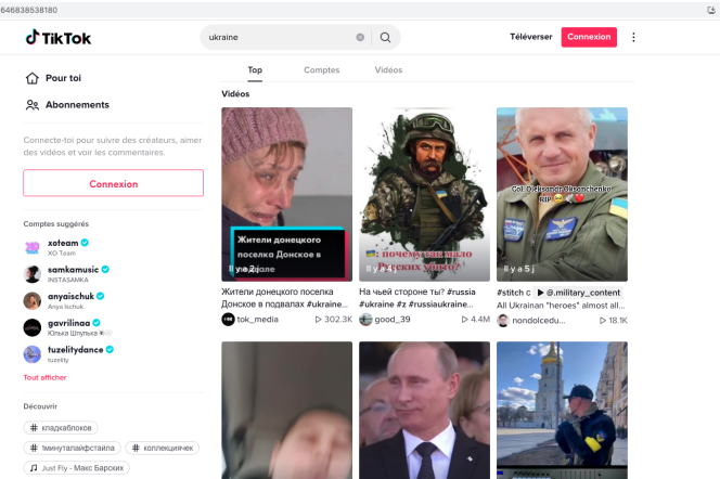 Comme la page d’accueil « Pour toi » de TikTok, les résultats d’une recherche par mot-clé n’affichent et ne suggère que des contenus locaux aux utilisateurs qui se connectent depuis la Russie.