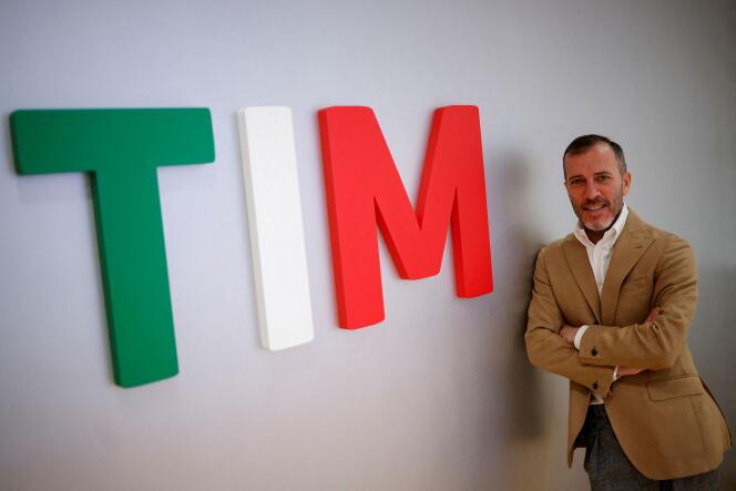Pietro Labriola, CEO of Telecom Italia, at the Italian operator's headquarters in Rome on January 17.